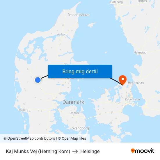 Kaj Munks Vej (Herning Kom) to Helsinge map