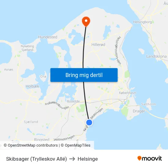 Skibsager (Trylleskov Allé) to Helsinge map