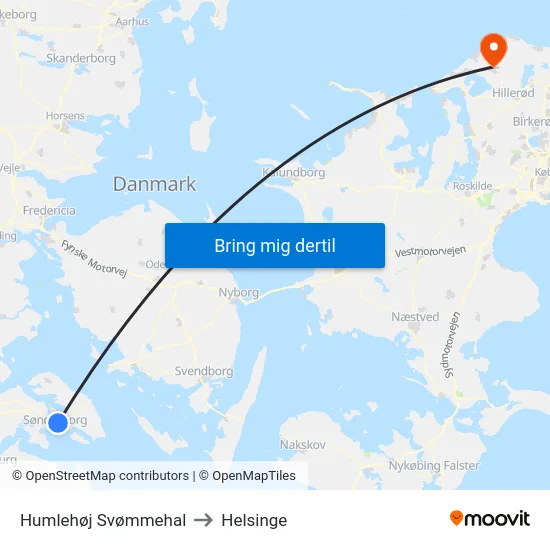 Humlehøj Svømmehal to Helsinge map