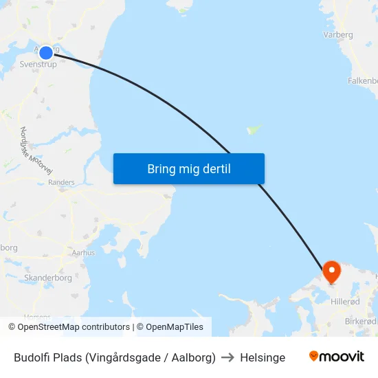 Budolfi Plads (Vingårdsgade / Aalborg) to Helsinge map