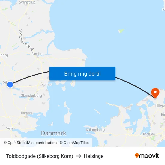 Toldbodgade (Silkeborg Kom) to Helsinge map