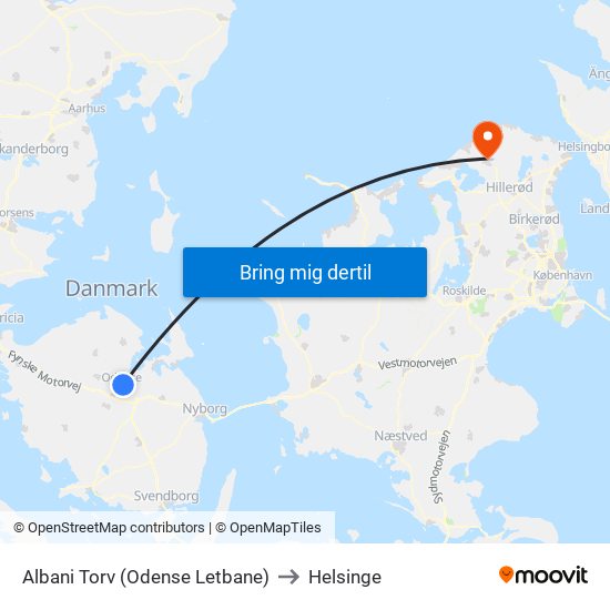 Albani Torv (Odense Letbane) to Helsinge map
