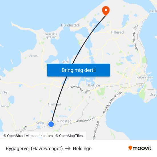 Bygagervej (Havrevænget) to Helsinge map