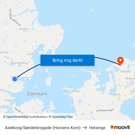 Axelborg/Sønderbrogade (Horsens Kom) to Helsinge map