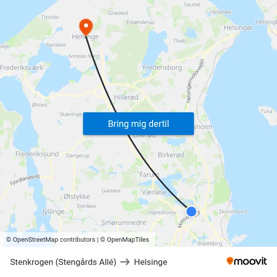 Stenkrogen (Stengårds Allé) to Helsinge map