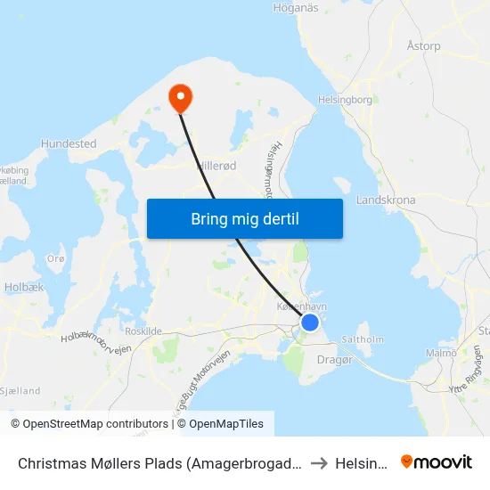 Christmas Møllers Plads (Amagerbrogade) to Helsinge map