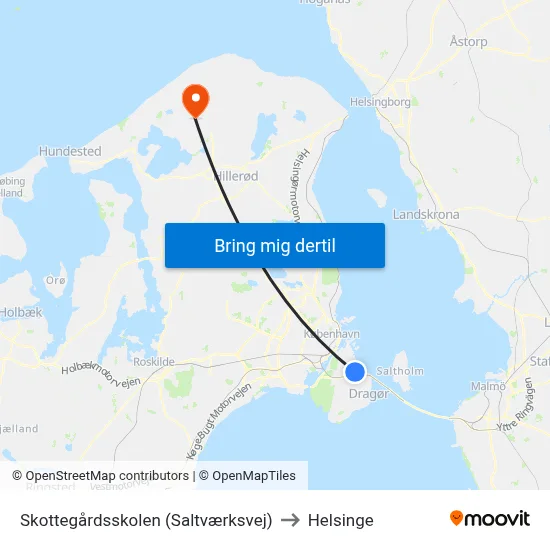 Skottegårdsskolen (Saltværksvej) to Helsinge map