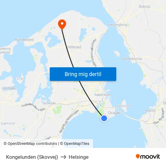 Kongelunden (Skovvej) to Helsinge map