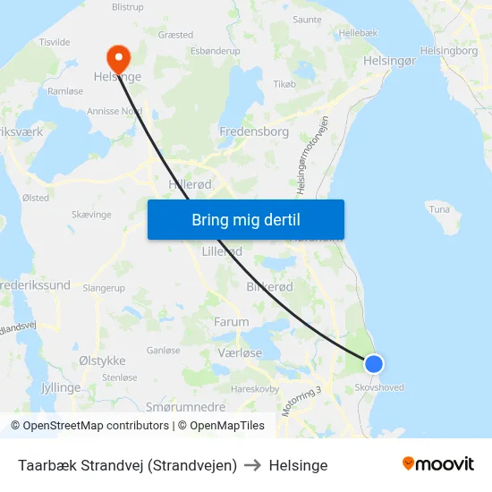 Taarbæk Strandvej (Strandvejen) to Helsinge map