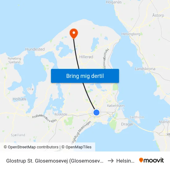 Glostrup St. Glosemosevej (Glosemosevej) to Helsinge map