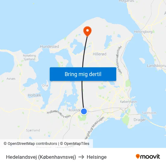 Hedelandsvej (Københavnsvej) to Helsinge map