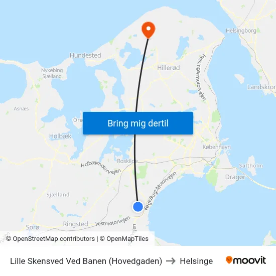 Lille Skensved Ved Banen (Hovedgaden) to Helsinge map