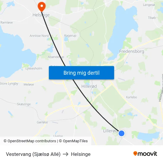 Vestervang (Sjælsø Allé) to Helsinge map