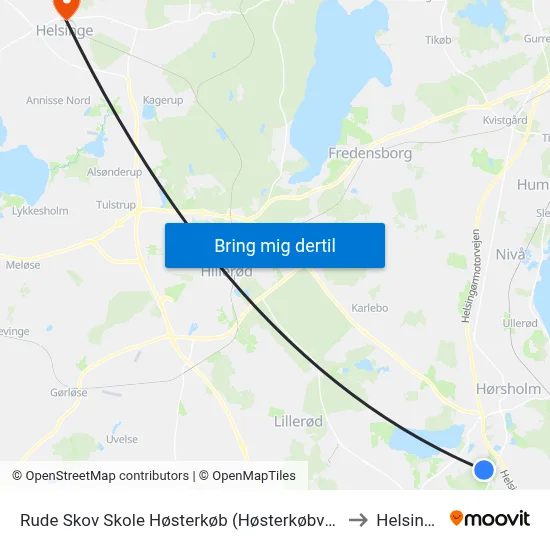 Rude Skov Skole Høsterkøb (Høsterkøbvej) to Helsinge map