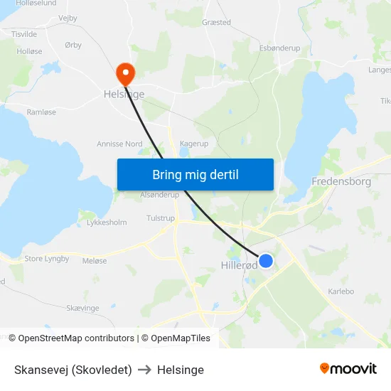 Skansevej (Skovledet) to Helsinge map