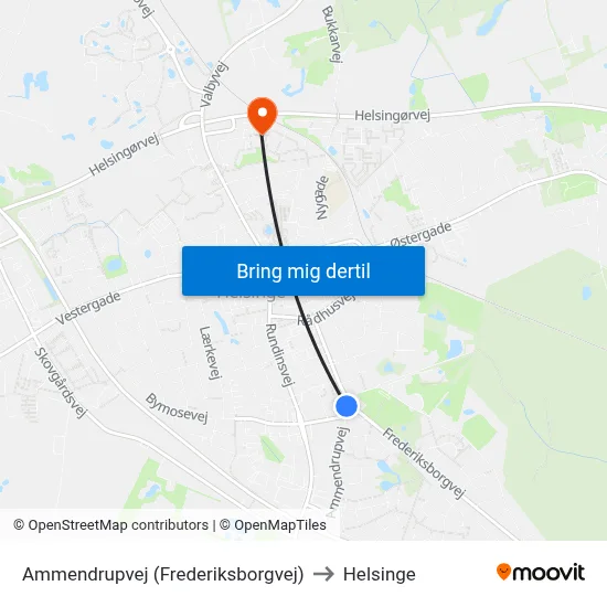 Ammendrupvej (Frederiksborgvej) to Helsinge map