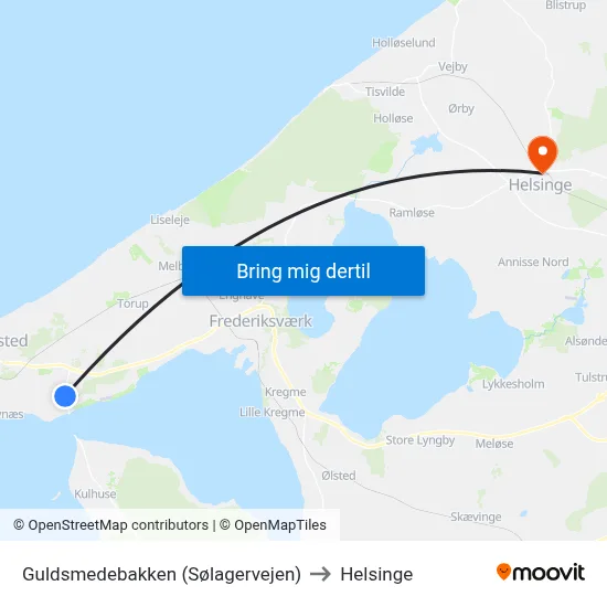 Guldsmedebakken (Sølagervejen) to Helsinge map