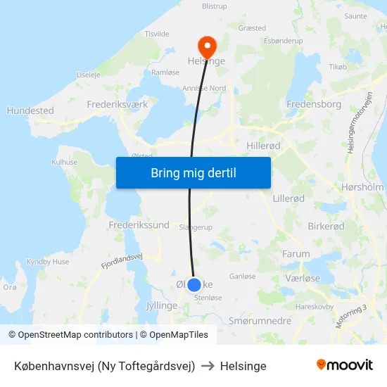 Københavnsvej (Ny Toftegårdsvej) to Helsinge map