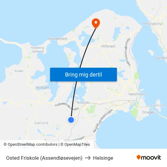 Osted Friskole (Assendløsevejen) to Helsinge map