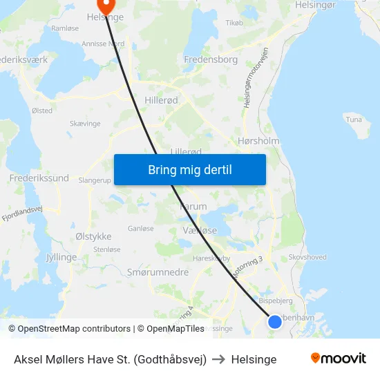Aksel Møllers Have St. (Godthåbsvej) to Helsinge map