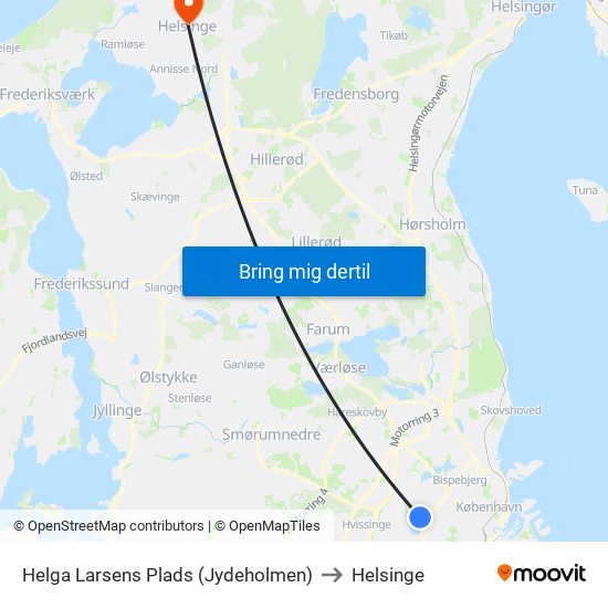 Helga Larsens Plads (Jydeholmen) to Helsinge map