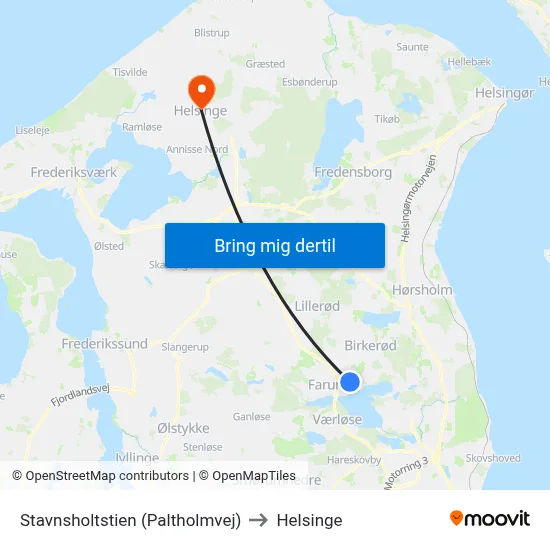Stavnsholtstien (Paltholmvej) to Helsinge map