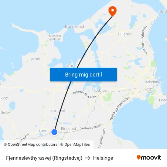 Fjenneslevthyrasvej (Ringstedvej) to Helsinge map