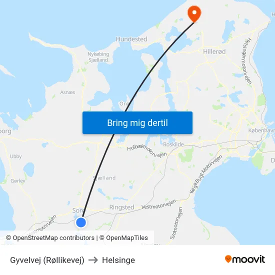 Gyvelvej (Røllikevej) to Helsinge map