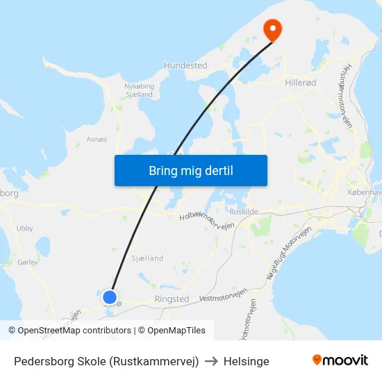 Pedersborg Skole (Rustkammervej) to Helsinge map