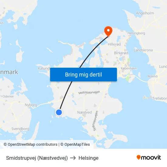 Smidstrupvej (Næstvedvej) to Helsinge map