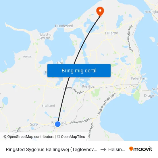 Ringsted Sygehus Bøllingsvej (Teglovnsvej) to Helsinge map
