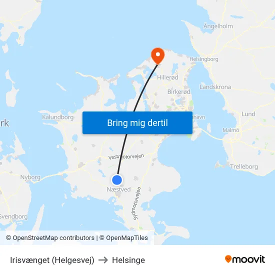Irisvænget (Helgesvej) to Helsinge map