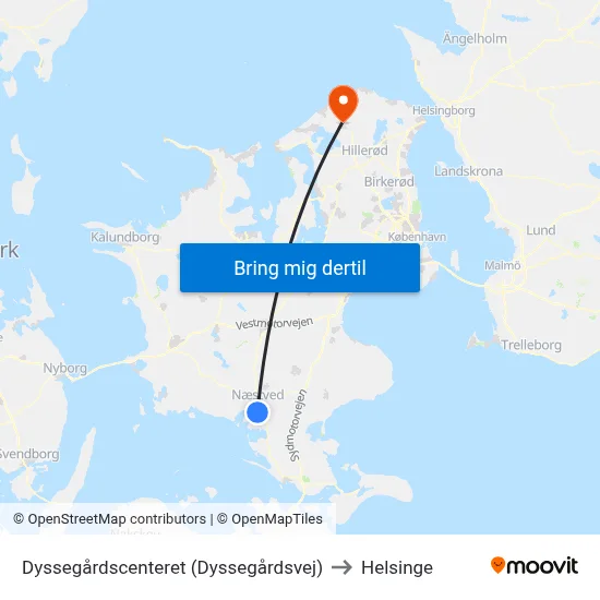 Dyssegårdscenteret (Dyssegårdsvej) to Helsinge map