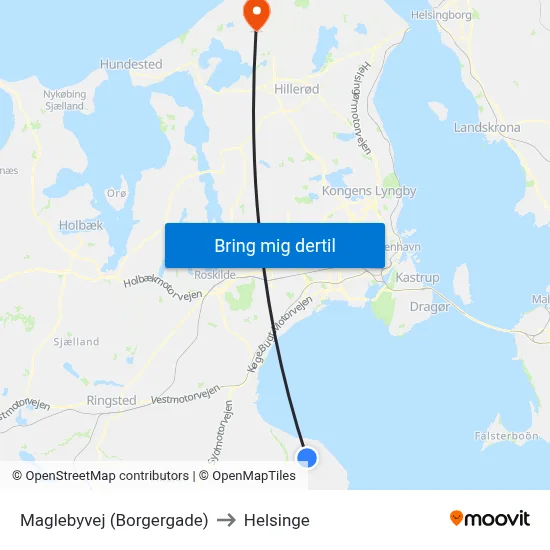 Maglebyvej (Borgergade) to Helsinge map