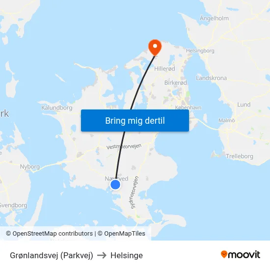 Grønlandsvej (Parkvej) to Helsinge map