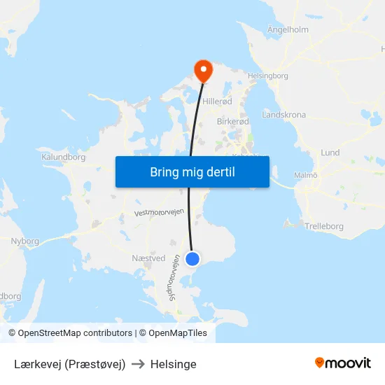 Lærkevej (Præstøvej) to Helsinge map
