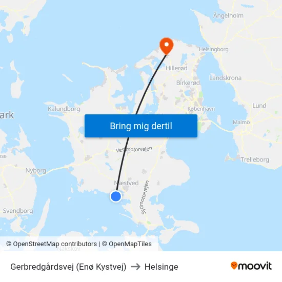 Gerbredgårdsvej (Enø Kystvej) to Helsinge map