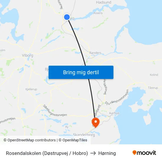 Rosendalskolen (Døstrupvej / Hobro) to Hørning map