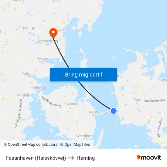 Fasanhaven (Halsskovvej) to Hørning map