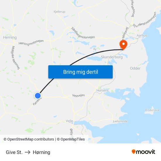 Give St. to Hørning map
