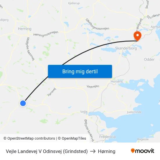 Vejle Landevej V Odinsvej (Grindsted) to Hørning map