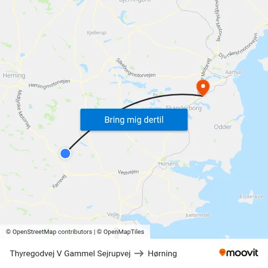 Thyregodvej V Gammel Sejrupvej to Hørning map