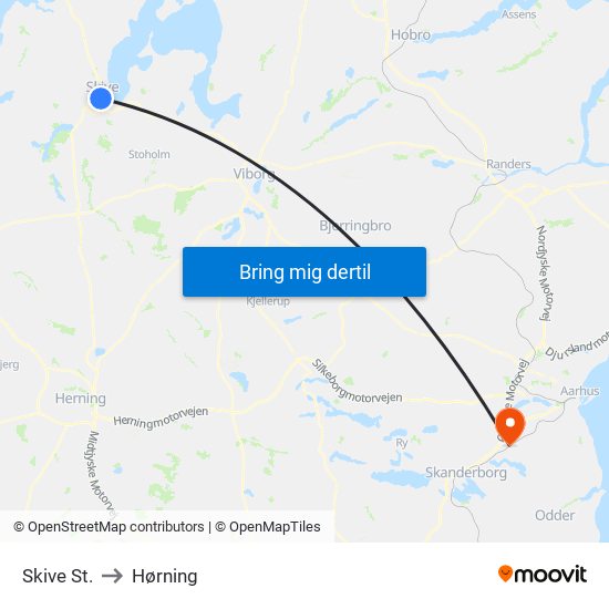 Skive St. to Hørning map