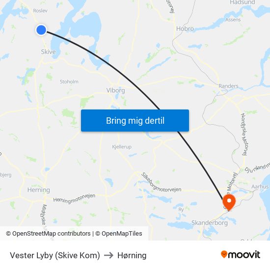 Vester Lyby (Skive Kom) to Hørning map