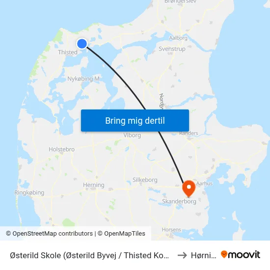 Østerild Skole (Østerild Byvej / Thisted Kommune) to Hørning map