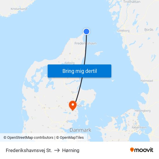 Frederikshavnsvej St. to Hørning map