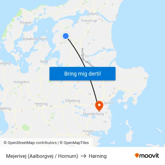 Mejerivej  (Aalborgvej / Hornum) to Hørning map