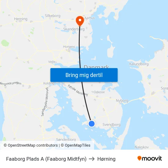 Faaborg Plads A (Faaborg Midtfyn) to Hørning map