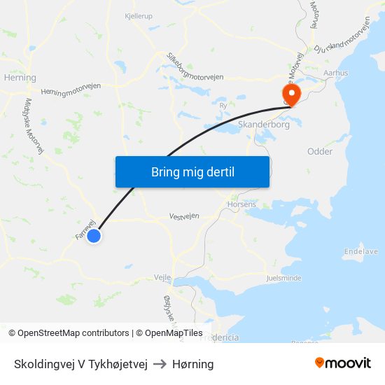 Skoldingvej V Tykhøjetvej to Hørning map