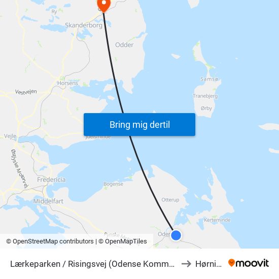 Lærkeparken / Risingsvej (Odense Kommune) to Hørning map